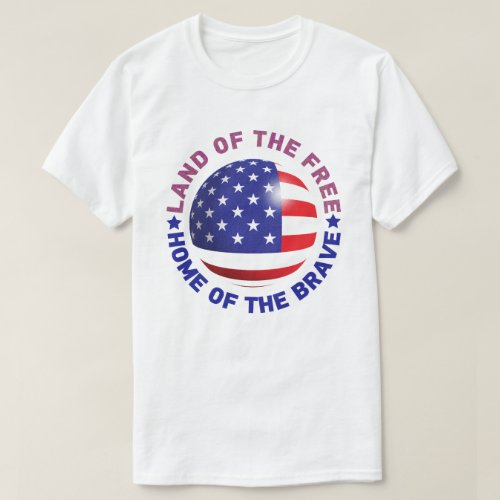 T_shirt USA Land of the Free Home of the Brave