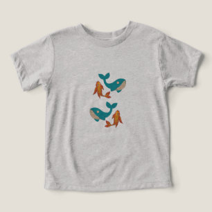 T-Shirt-Whale and Goldfish Kid's T-Shirt - Cute &  Toddler T-shirt