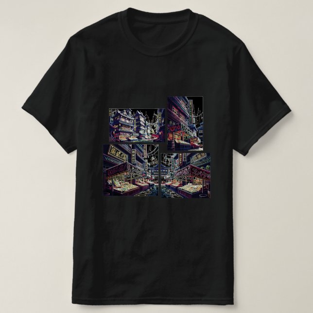 T-Shirt Where Tradition Meets Neons Twilight (Design Front)