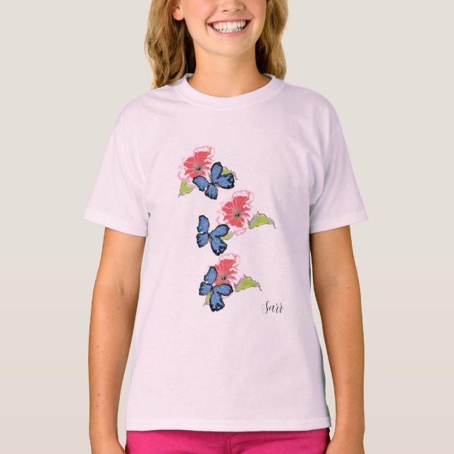 T-Shirt :  Wild Flowers & Butterflies (Front)