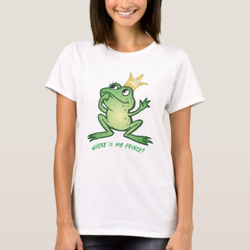 t_shirt wit frog Where is my prince