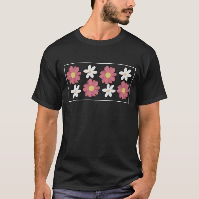 T-shirt with a beautiful floral print with a repea (Front)