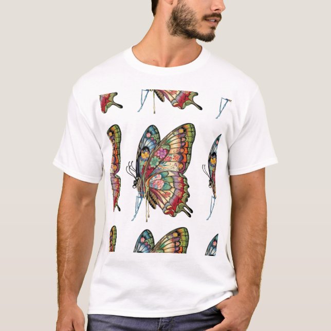 T-shirt with a butterfly design and elegance in ap (Front)
