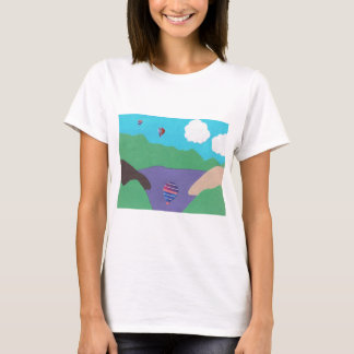 T-Shirt with a Mountain Lake Scene.