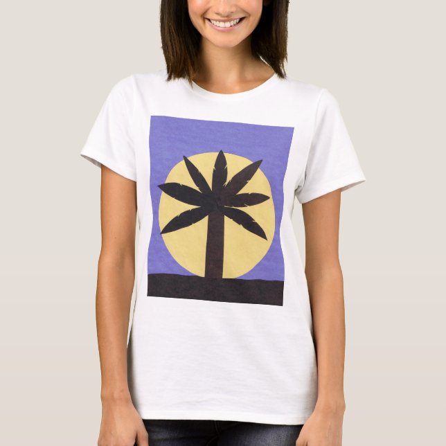 T-Shirt with a Palm Tree Design (Front)