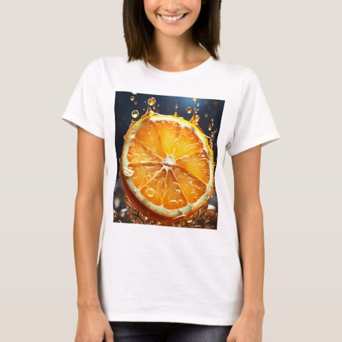 T_shirt with a print of bright orange slices