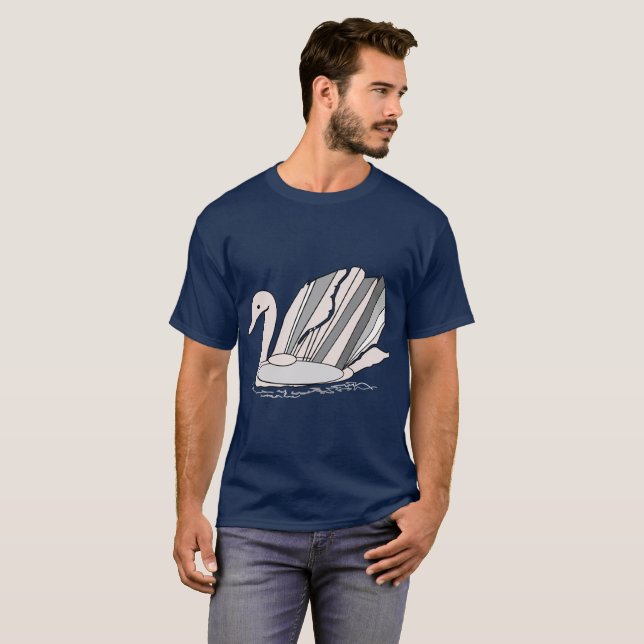 T-Shirt with Art Deco Swan (Front Full)