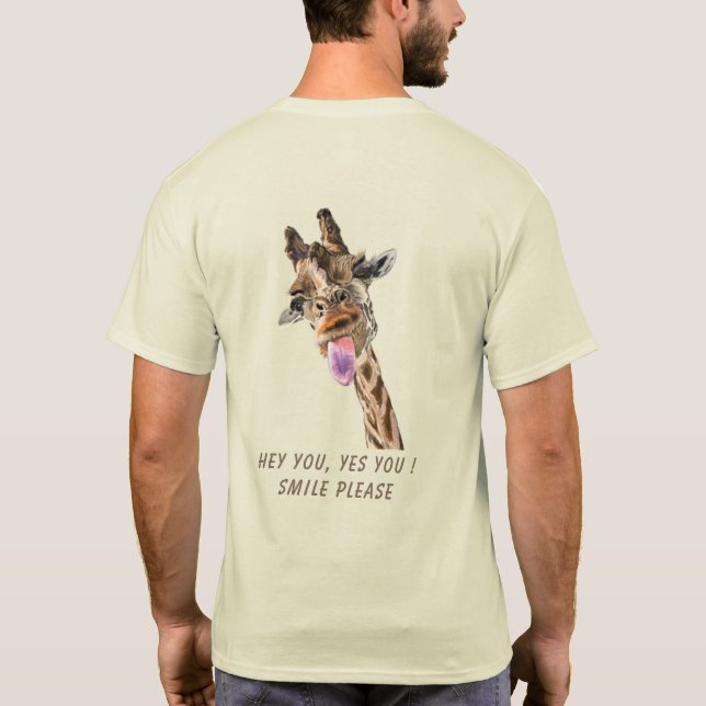 T-Shirt with Catchy Text and Giraffe (Back)