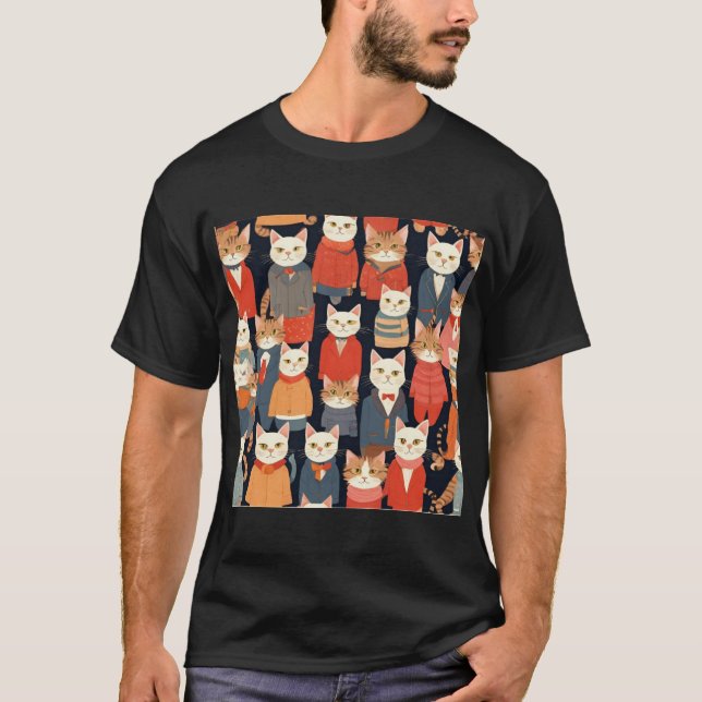 T-Shirt with cats design (Front)