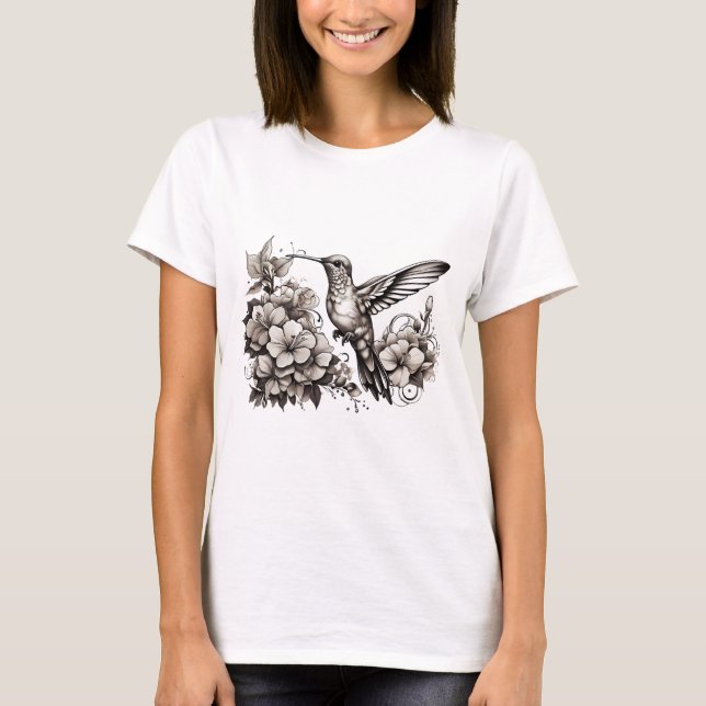 T-shirt with cute humming bird design  (Front)