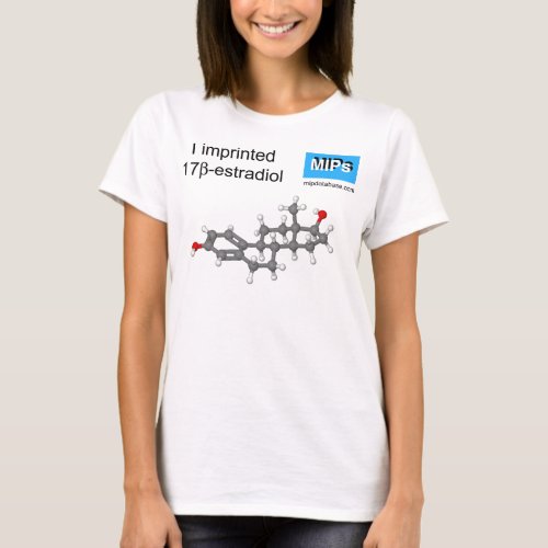 T_shirt with estradiol template ball and stick