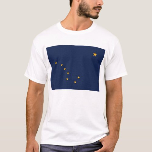 T Shirt with Flag of Alaska State USA