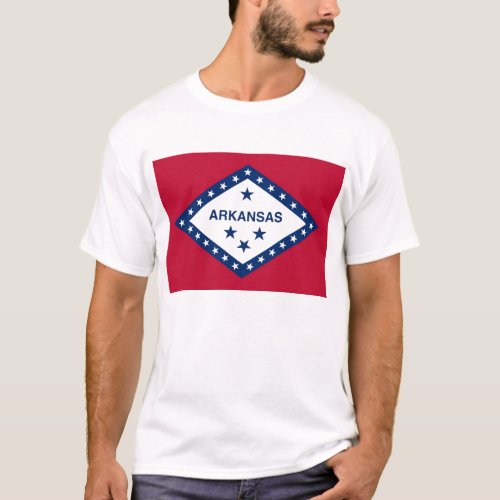 T Shirt with Flag of Arkansas State USA