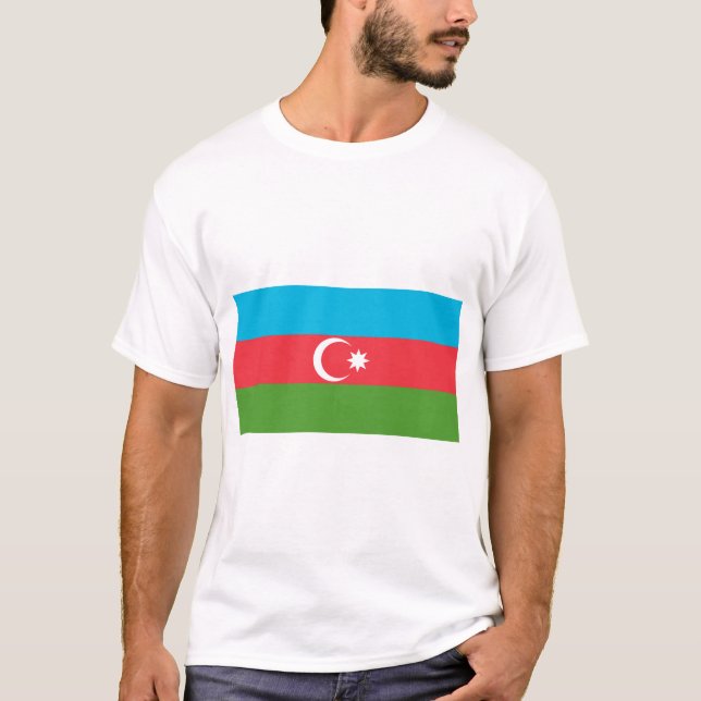 T Shirt with Flag of Azerbaijan (Front)