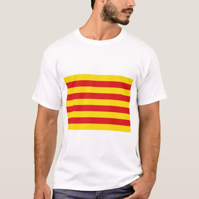 T Shirt with Flag of Catalonia (Front)