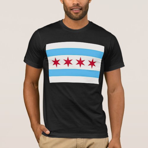 T Shirt with Flag of Chicago USA