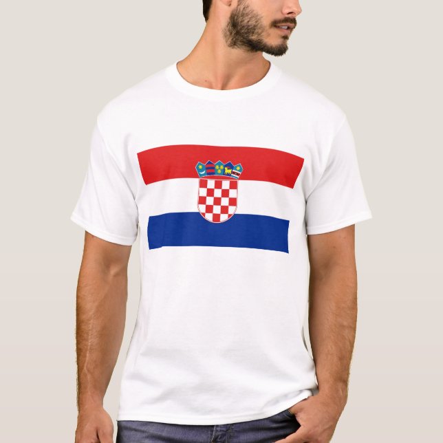 T Shirt with Flag of Croatia (Front)