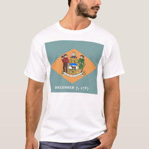 T Shirt with Flag of Delaware State USA