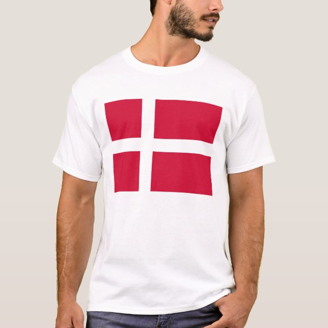 T Shirt with Flag of Denmark (Front)