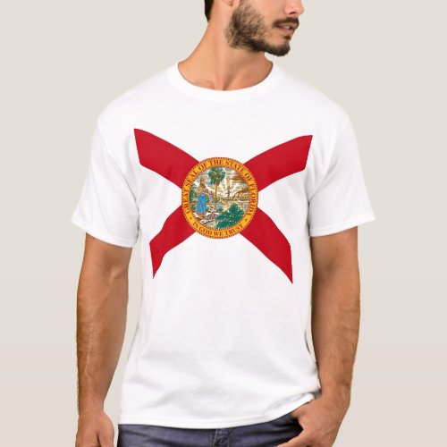 T Shirt with Flag of Florida State USA