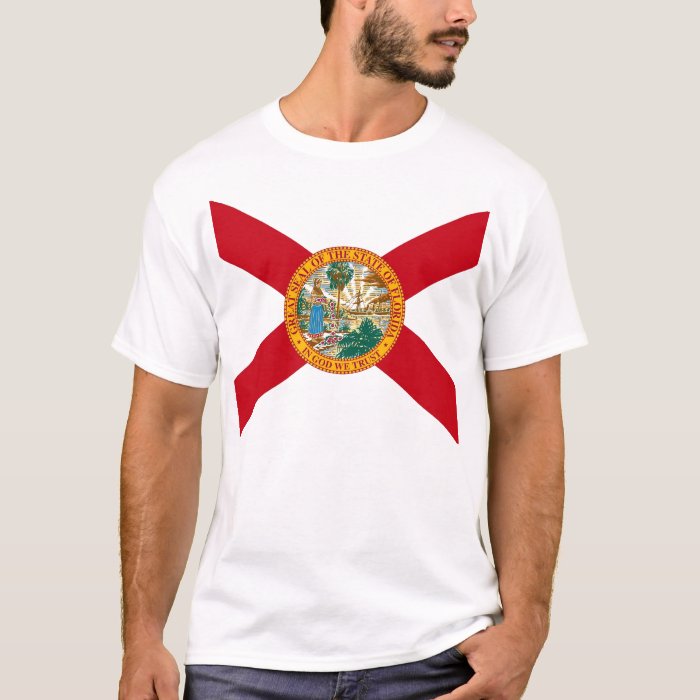 T Shirt with Flag of Florida State USA | Zazzle