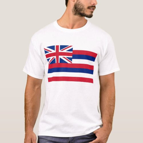 T Shirt with Flag of Hawaii State USA