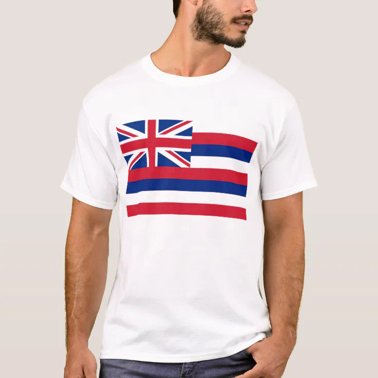 T Shirt with Flag of Hawaii State USA | Zazzle