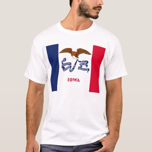 T Shirt with Flag of Iowa State USA