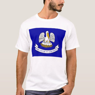 T Shirt with Flag of Louisiana State USA
