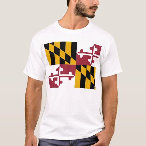 T Shirt with Flag of Maryland State USA