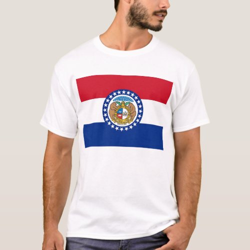 T Shirt with Flag of Missouri State USA