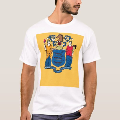 T Shirt with Flag of New Jersey State USA