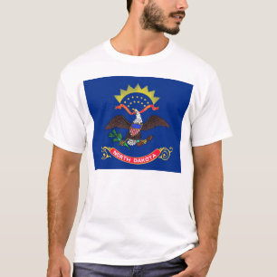 T Shirt with Flag of North Dakota State USA