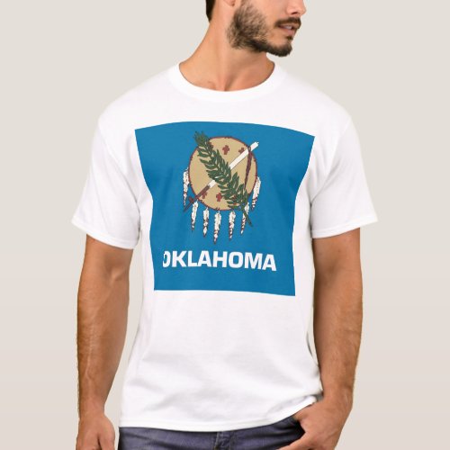 T Shirt with Flag of Oklahoma State USA