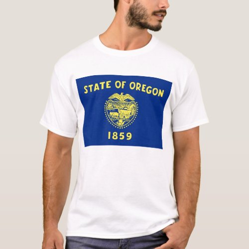 T Shirt with Flag of Oregon State USA