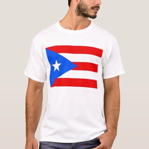T Shirt with Flag of Puerto Rico USA
