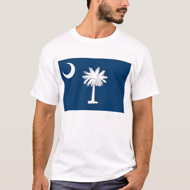 T Shirt with Flag of South Carolina State USA (Front)