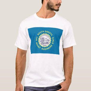 T Shirt with Flag of South Dakota State USA