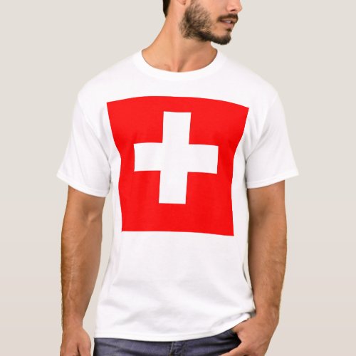 T Shirt with Flag of Switzerland