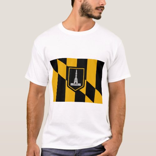 T Shirt with Flag of the Baltimore Maryland USA