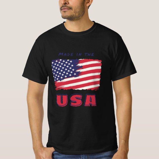  T-shirt with flag of USA (Front)