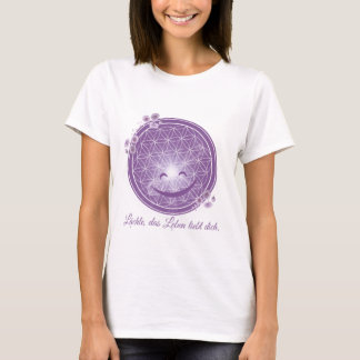 T-Shirt with Flower of Life & Floral Energy Purple