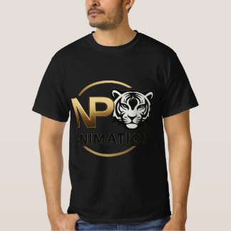 T-Shirt with Gold NP ANIMATION Logo – Bold Tiger