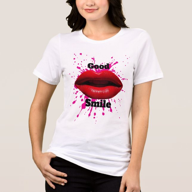 T-shirt with good smile  Tri-Blend shirt (Front)