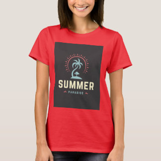 T shirt with half sleeves Summer Paradise Design