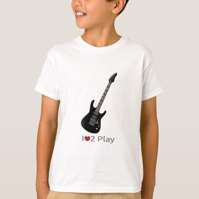 T-shirt with illustration of an electric guitar (Front)