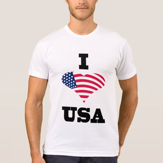 T-shirt with inscription I love USA | Zazzle.com