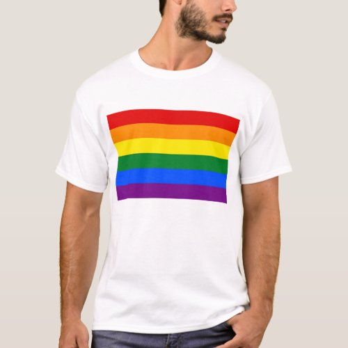 T Shirt with LGBT Rainbow Flag