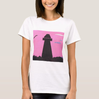 T-shirt with Lighthouse Silhouette at Sunset