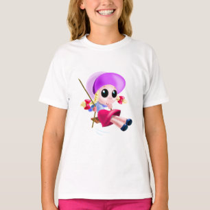 T-Shirt with Little Girl Swinging